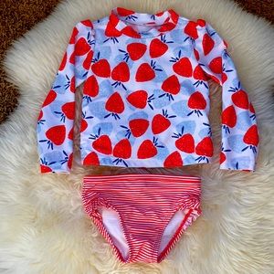 2T - Carters Strawberry toddler swimsuit- so cute! Like new!